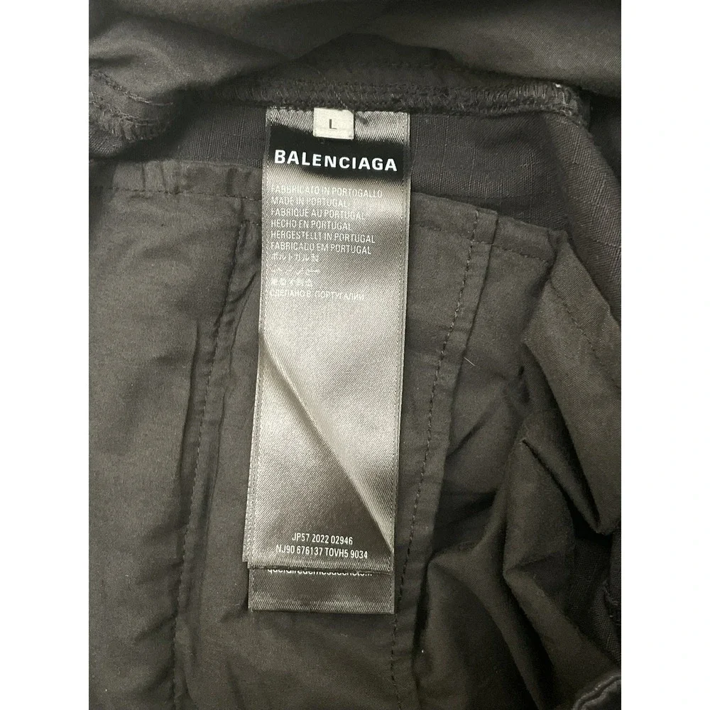 Balenciaga Flared Cargo Pants Unisex Large Black 34x34 Ripstop Convertible